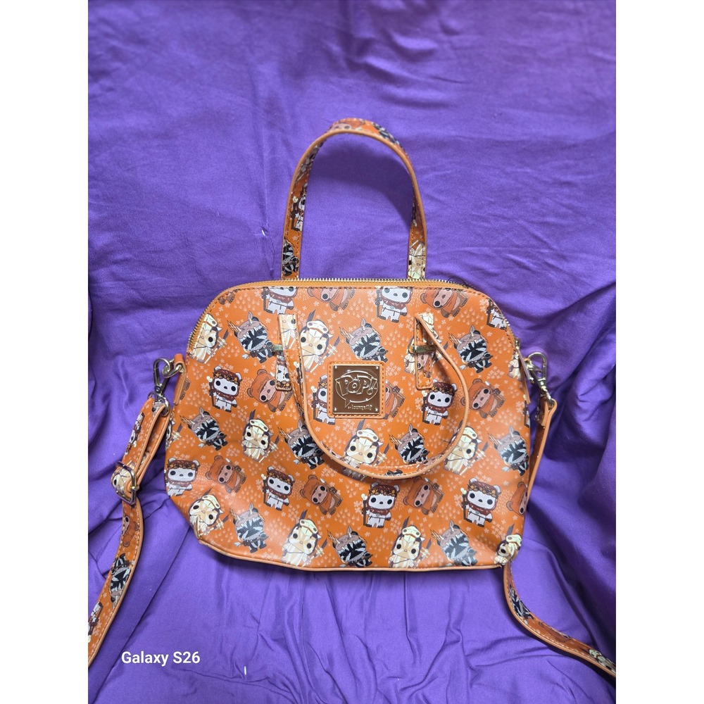 15. Loungefly Star Wars Funko Pop Ewok Crossbody Satchel Bag Orange Dome Handbag
